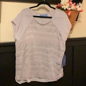 Vera wang PXL sheer knit top NWT greyish lavender